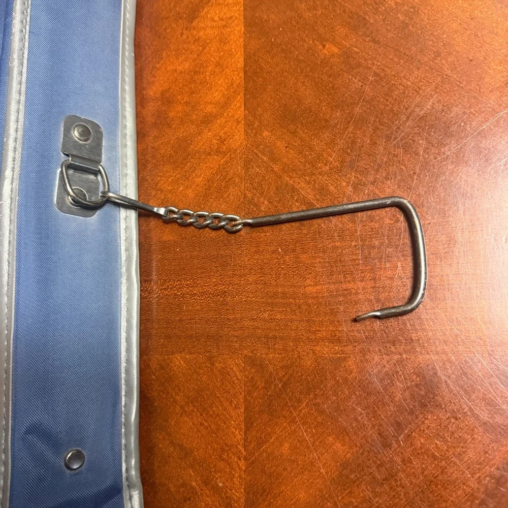 vtg Palo Navy Blue Nylon Garment Bag Travel Suit Carrier Shoulder Strap &‎ Keys